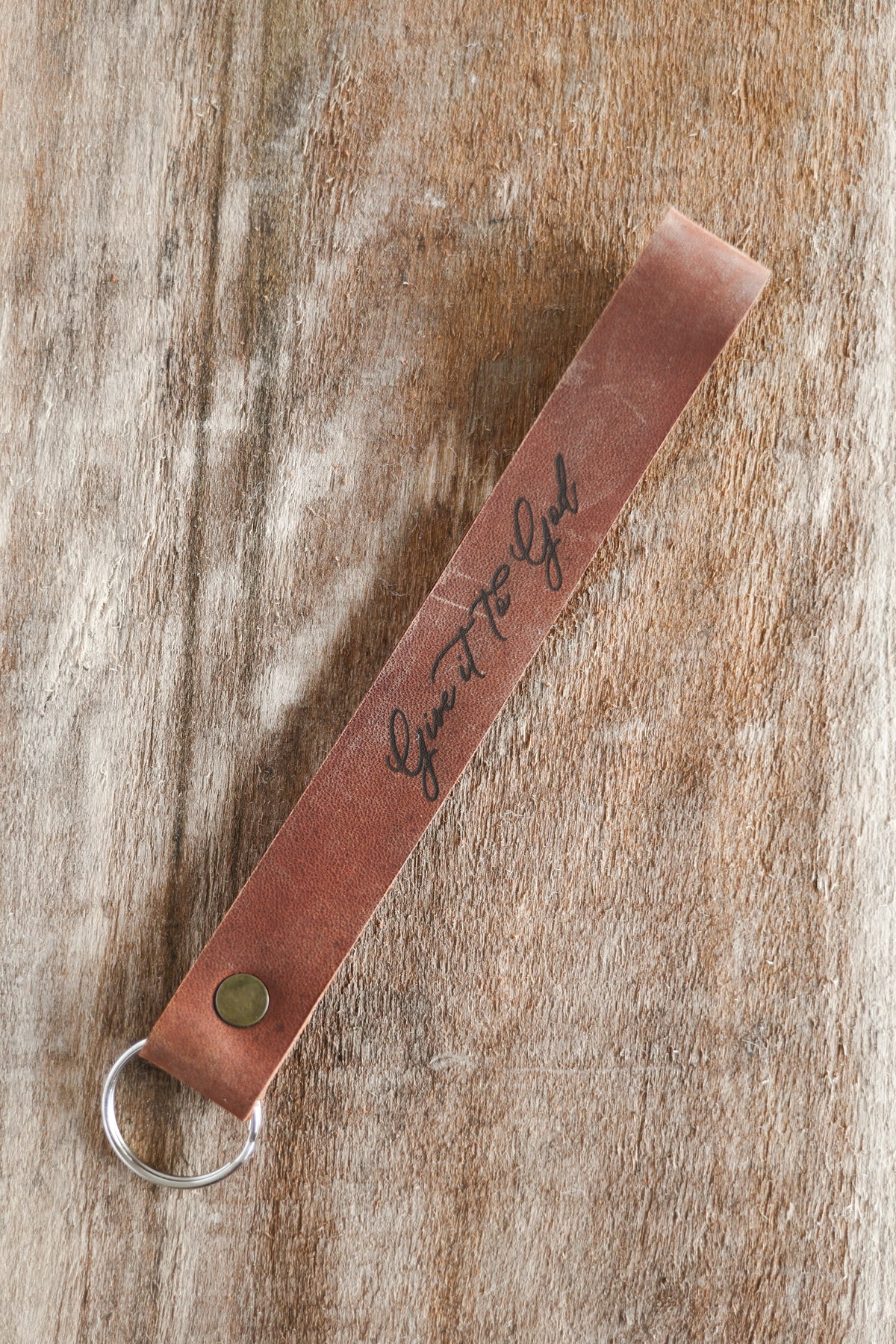 It Is Well With My Soul Wristlet Engraved Leather