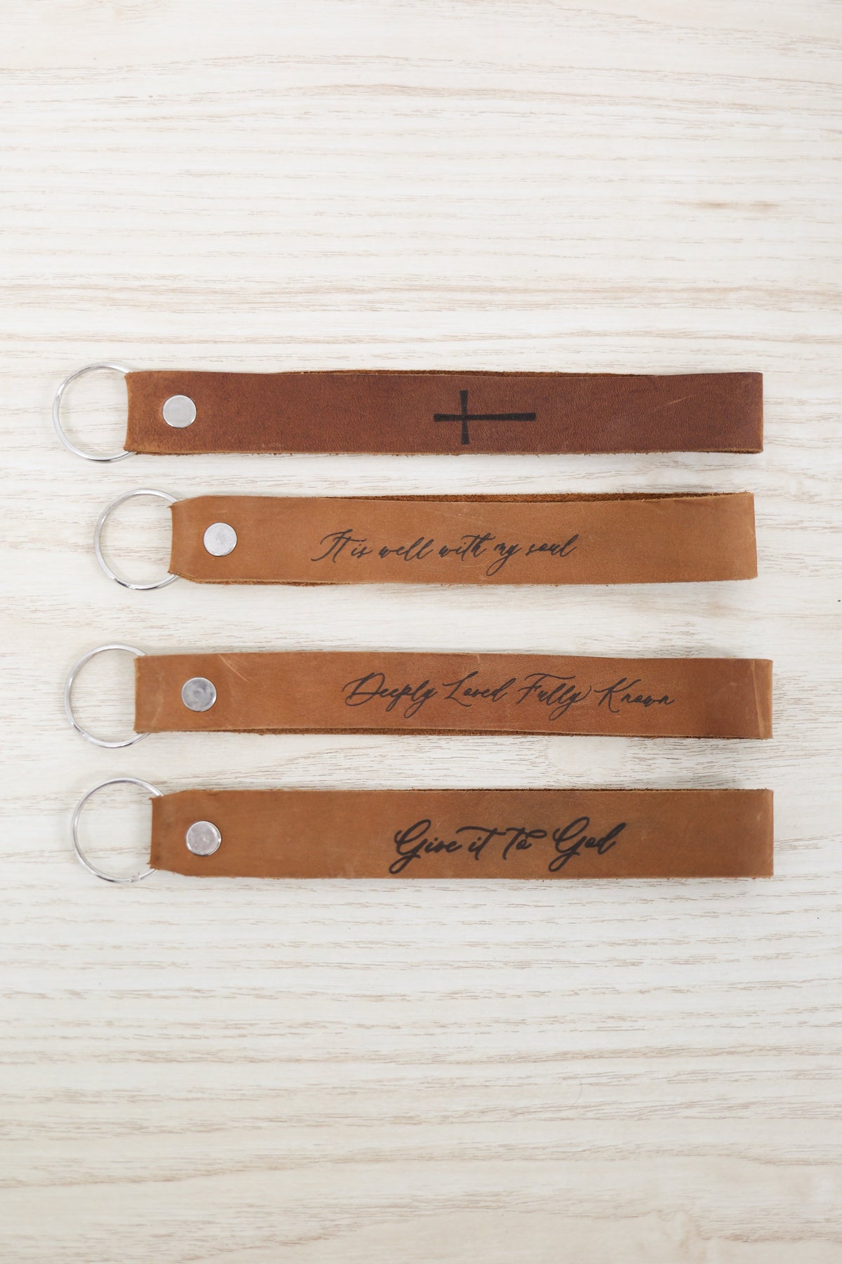 Cross Wristlet Engraved Leather