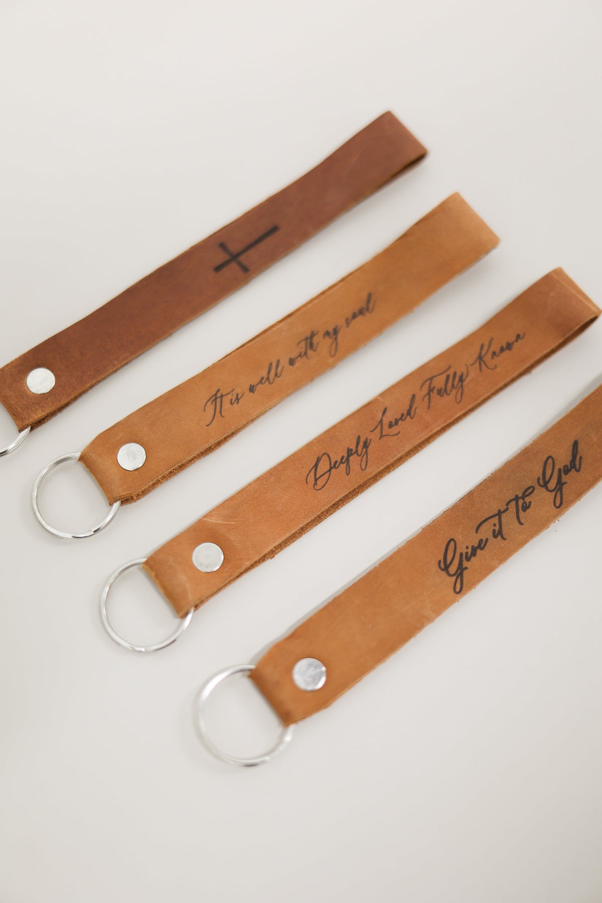 Cross Wristlet Engraved Leather