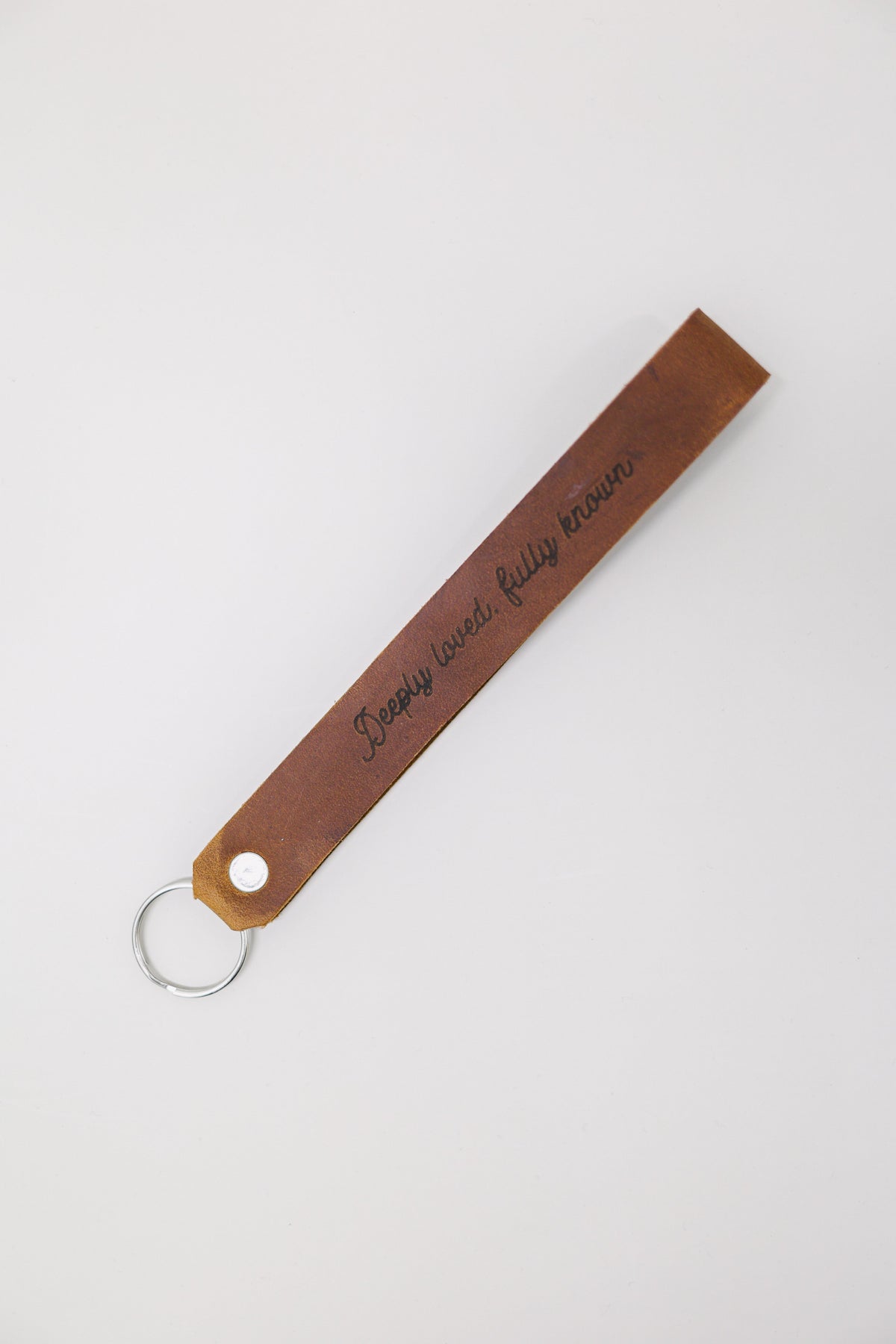 Deeply Loved, Fully Known Wristlet Engraved Leather