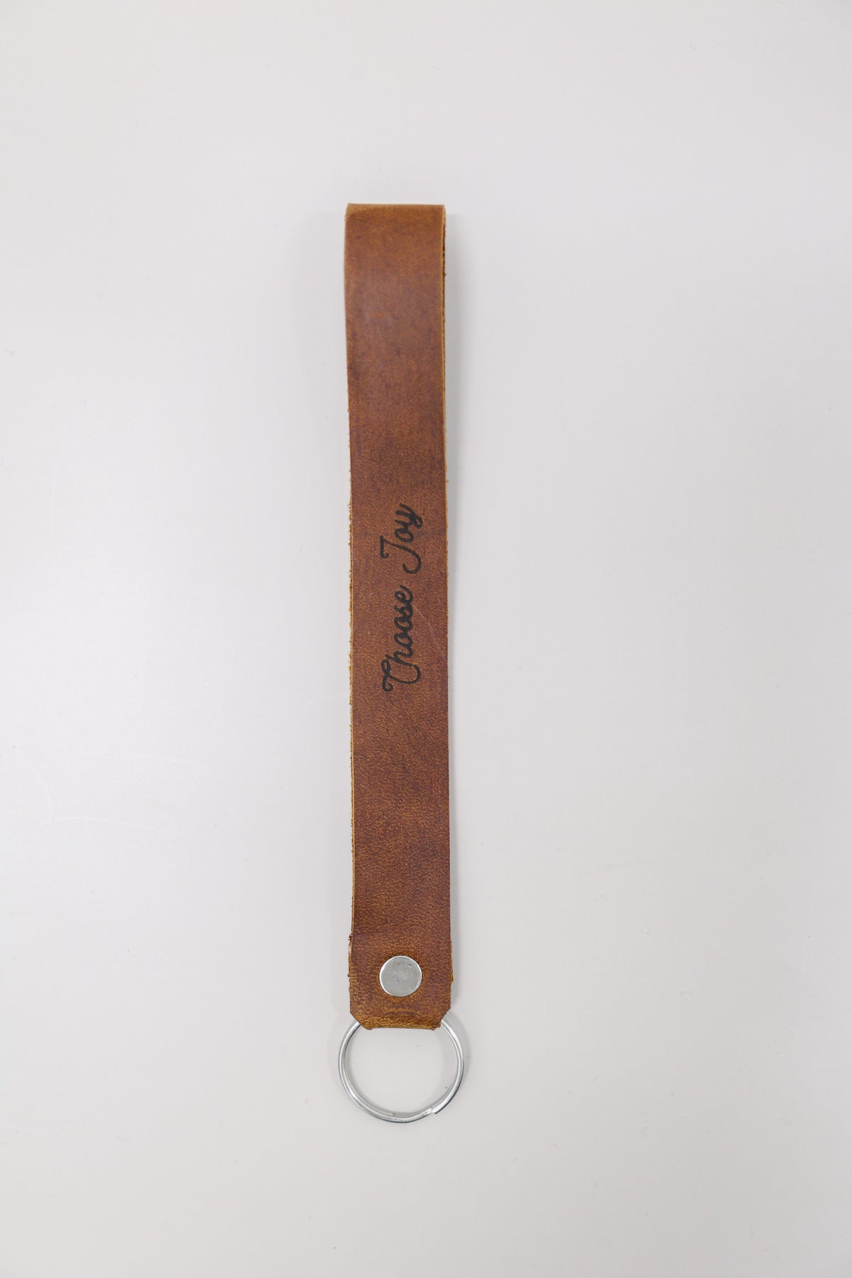 Choose Joy Wristlet Engraved Leather