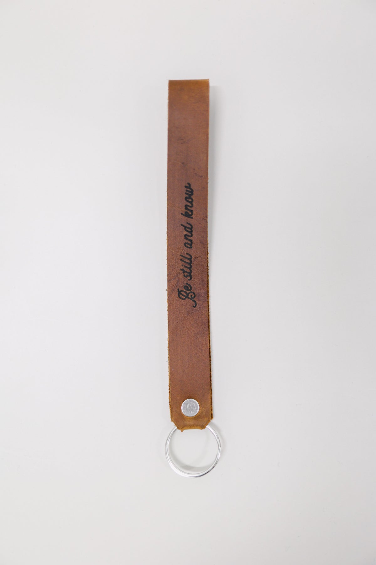 Be Still And Know Wristlet Engraved Leather