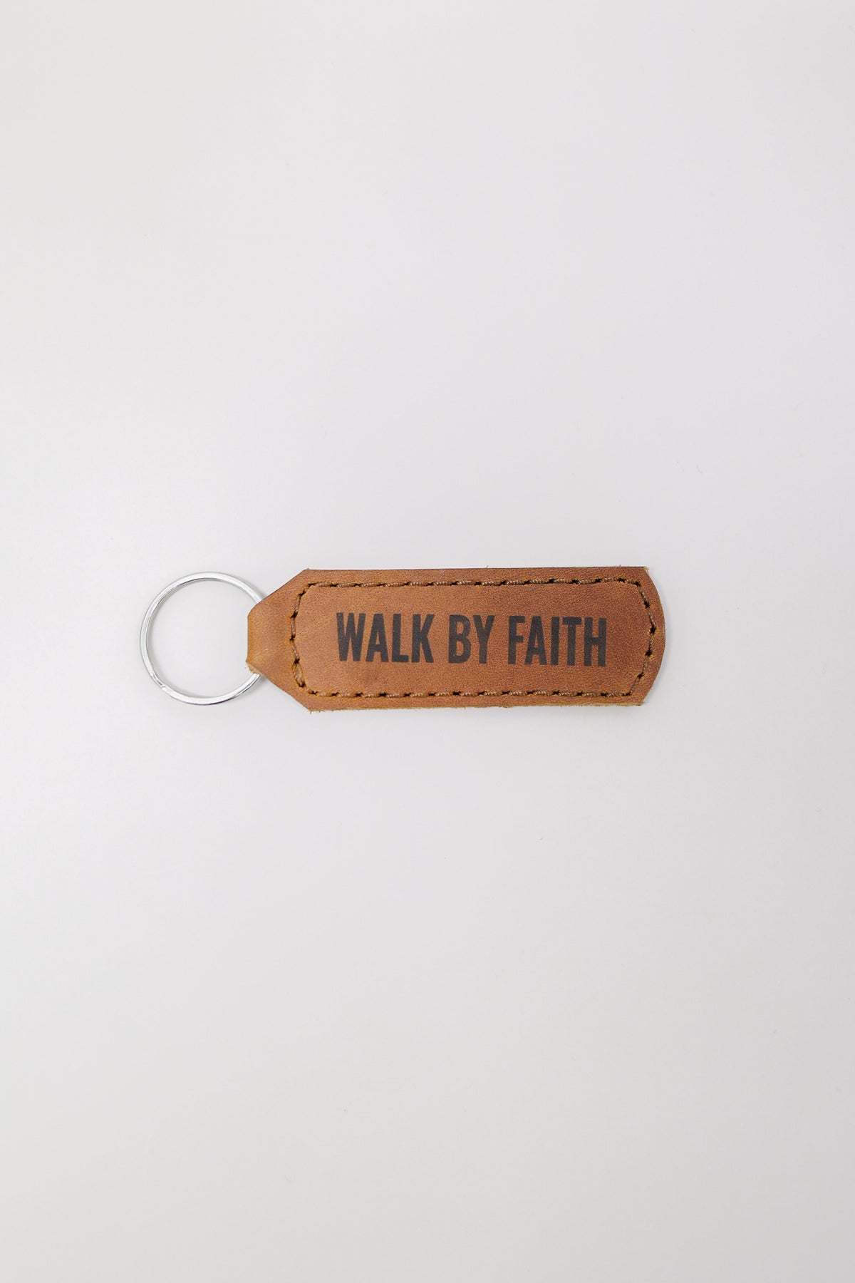 Walk By Faith Key Fob Engraved Leather