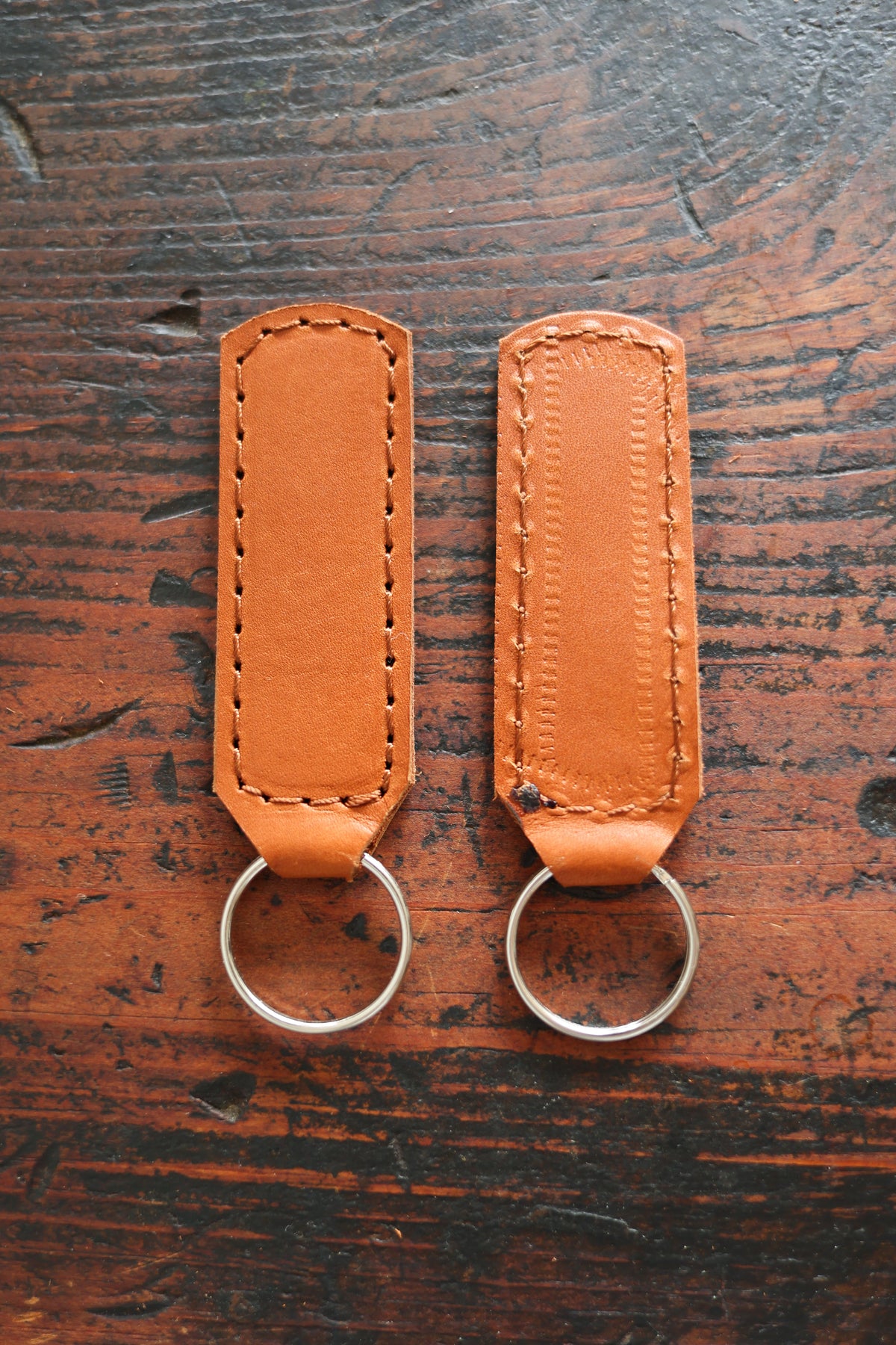 He > i Keychain Engraved Leather