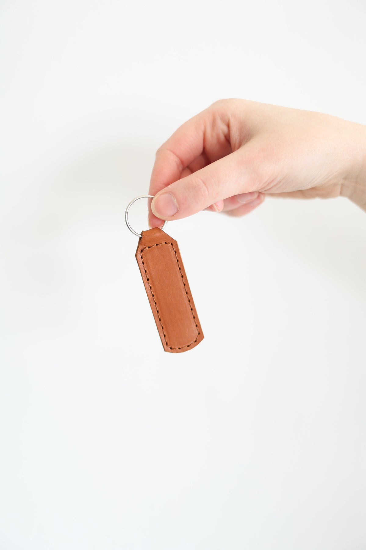 Cross Keychain Engraved Leather