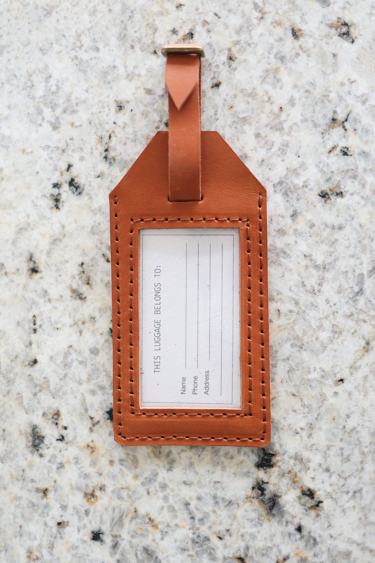 Custom Cognac Luggage Tags