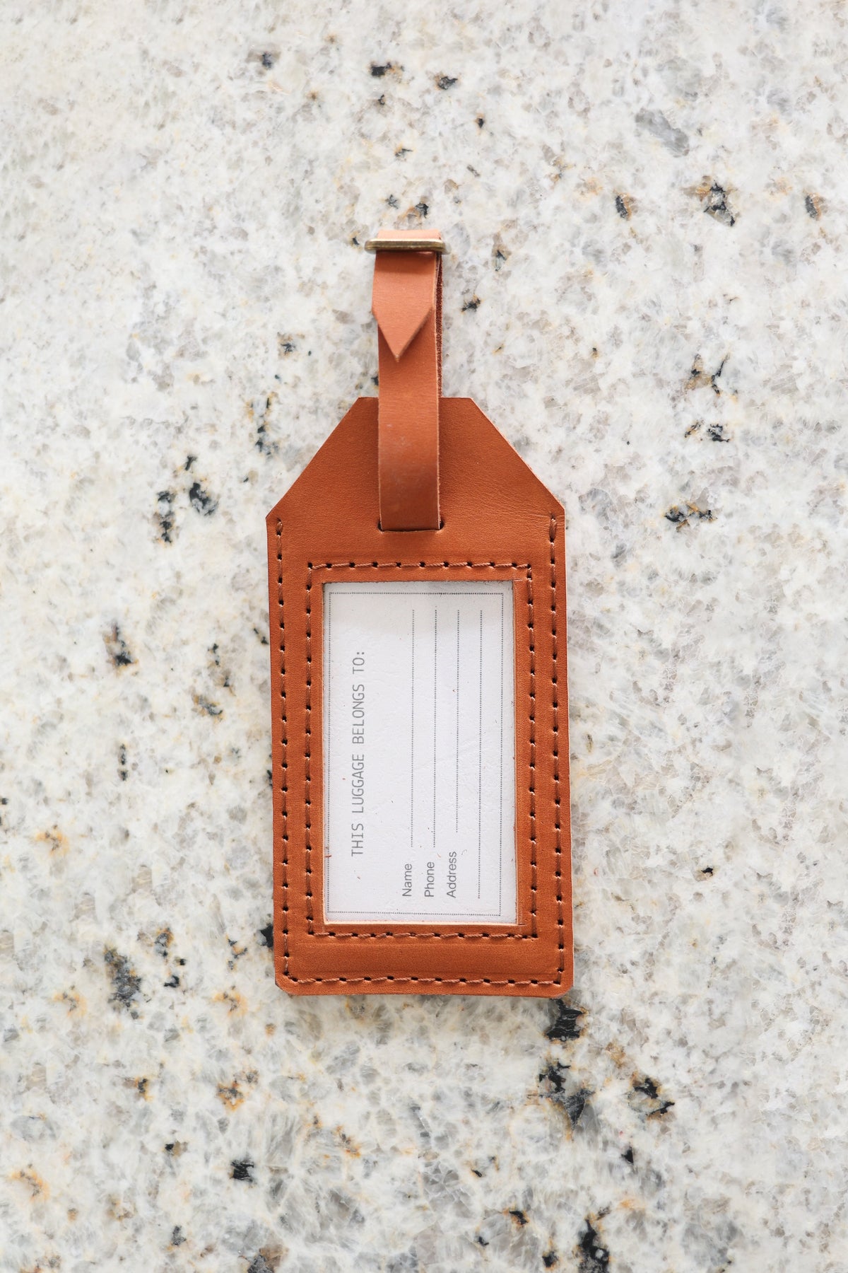 Custom Cognac Luggage Tags