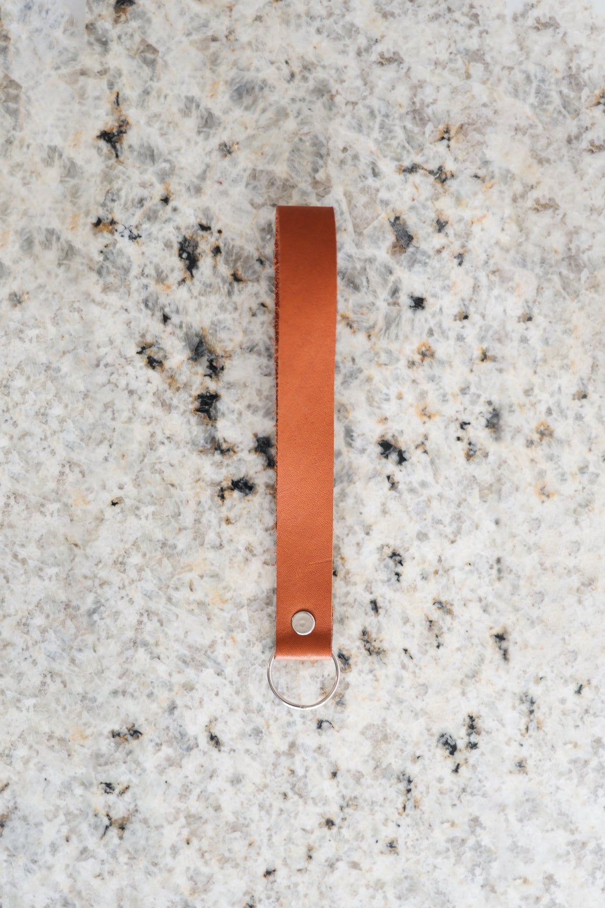 Custom Cognac Leather Keychain Wristlet