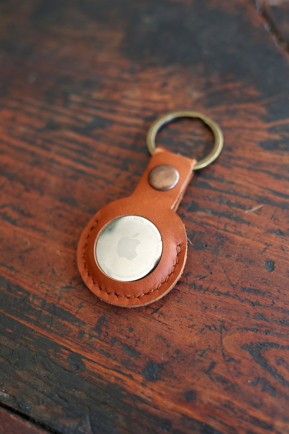 Leather AirTag Keychain