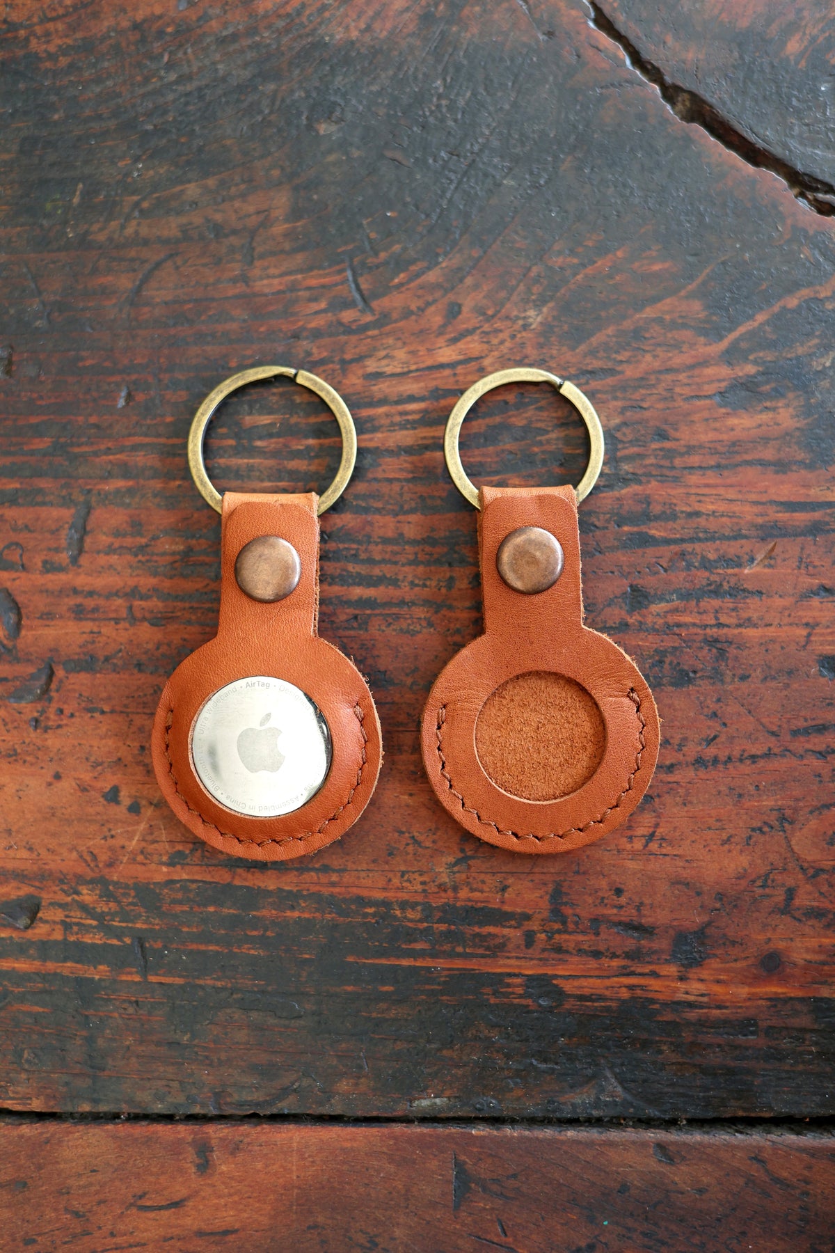 Leather AirTag Keychain