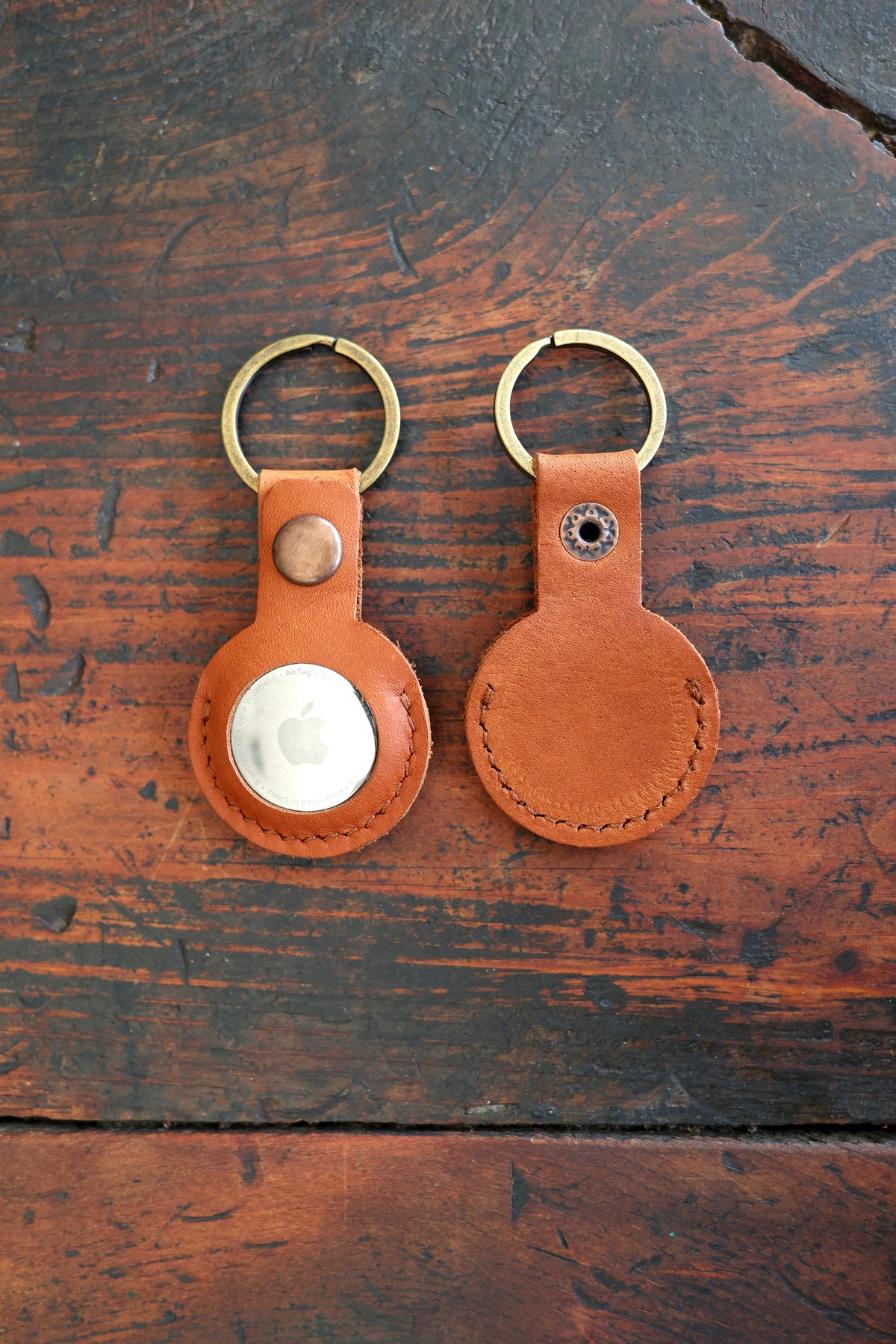 Leather AirTag Keychain