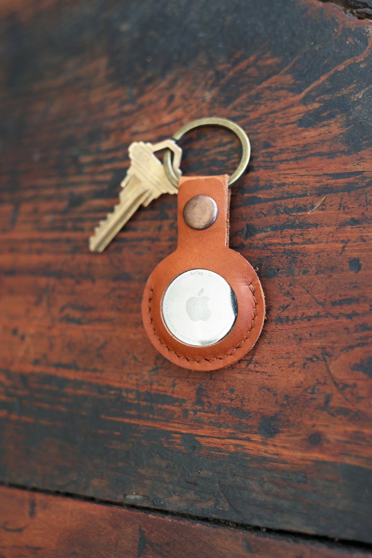 Leather AirTag Keychain