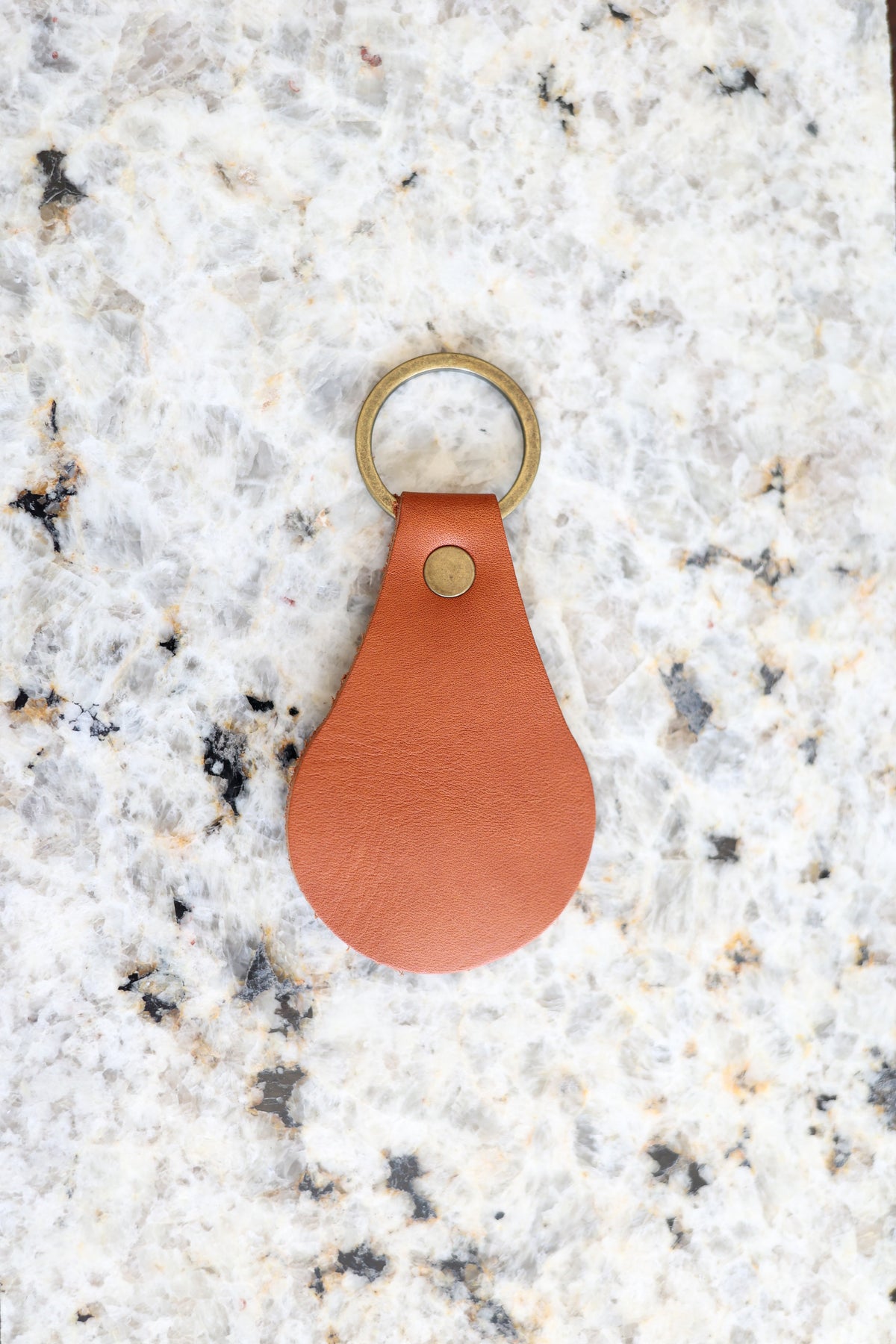 Custom Teardrop Leather Keychain