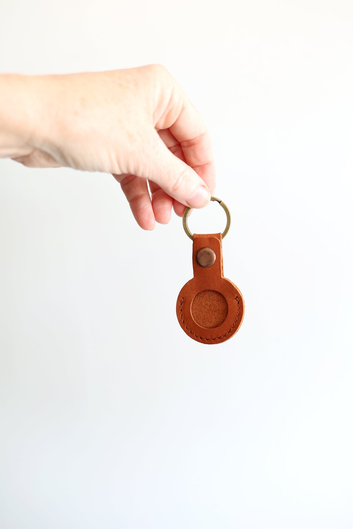 Leather AirTag Keychain