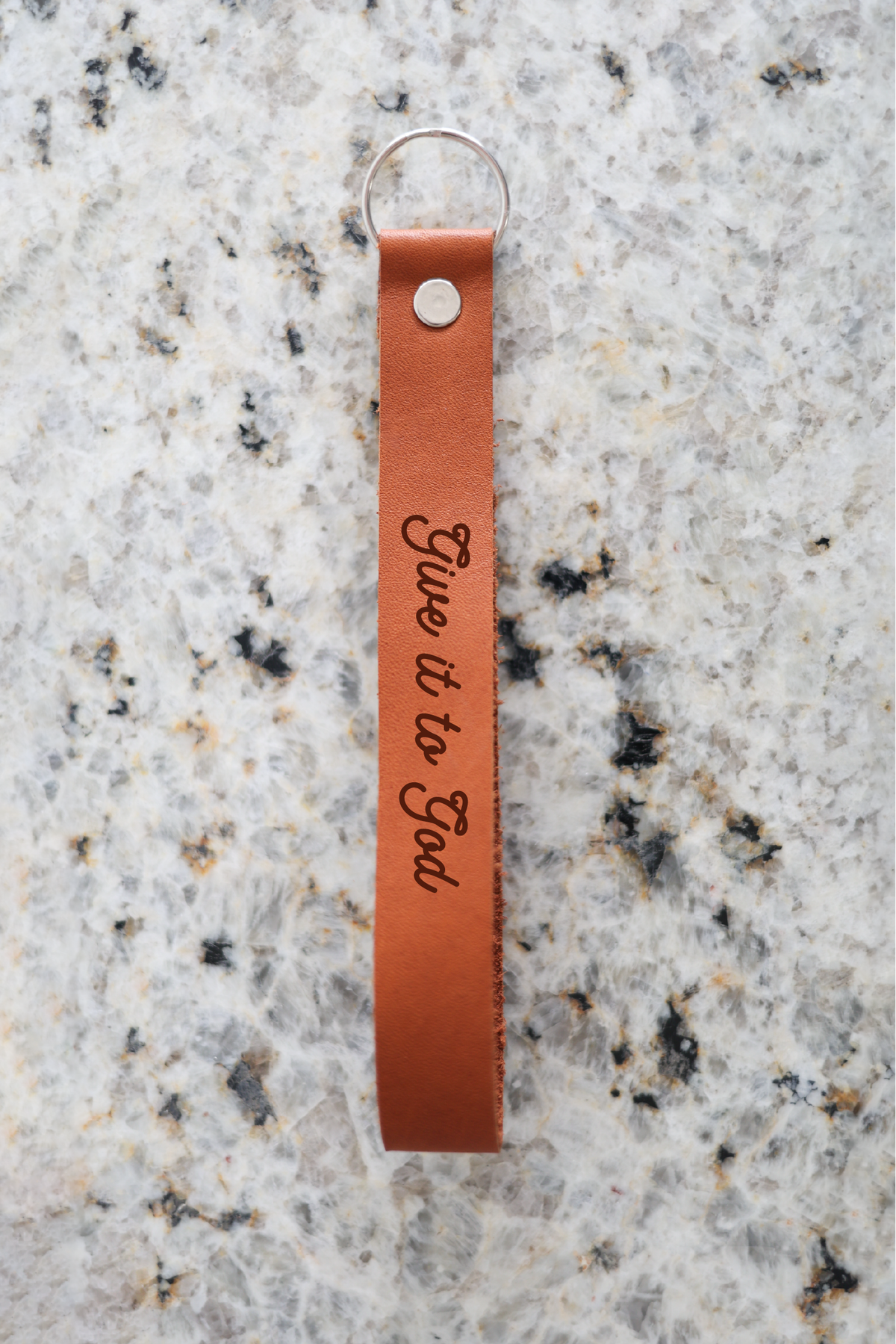 Give It To God Wristlet  Engraved Leather