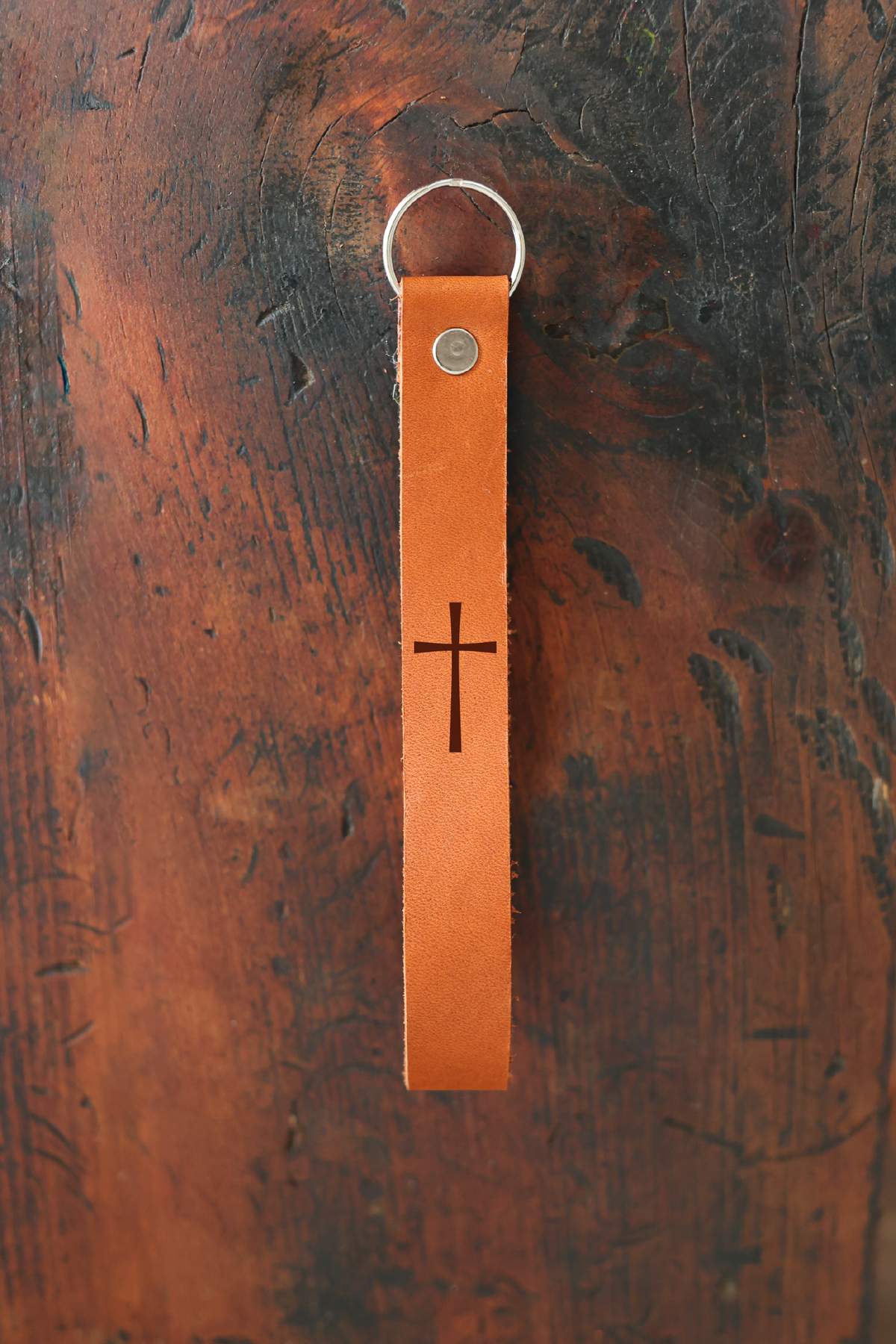 Cross Wristlet Engraved Leather