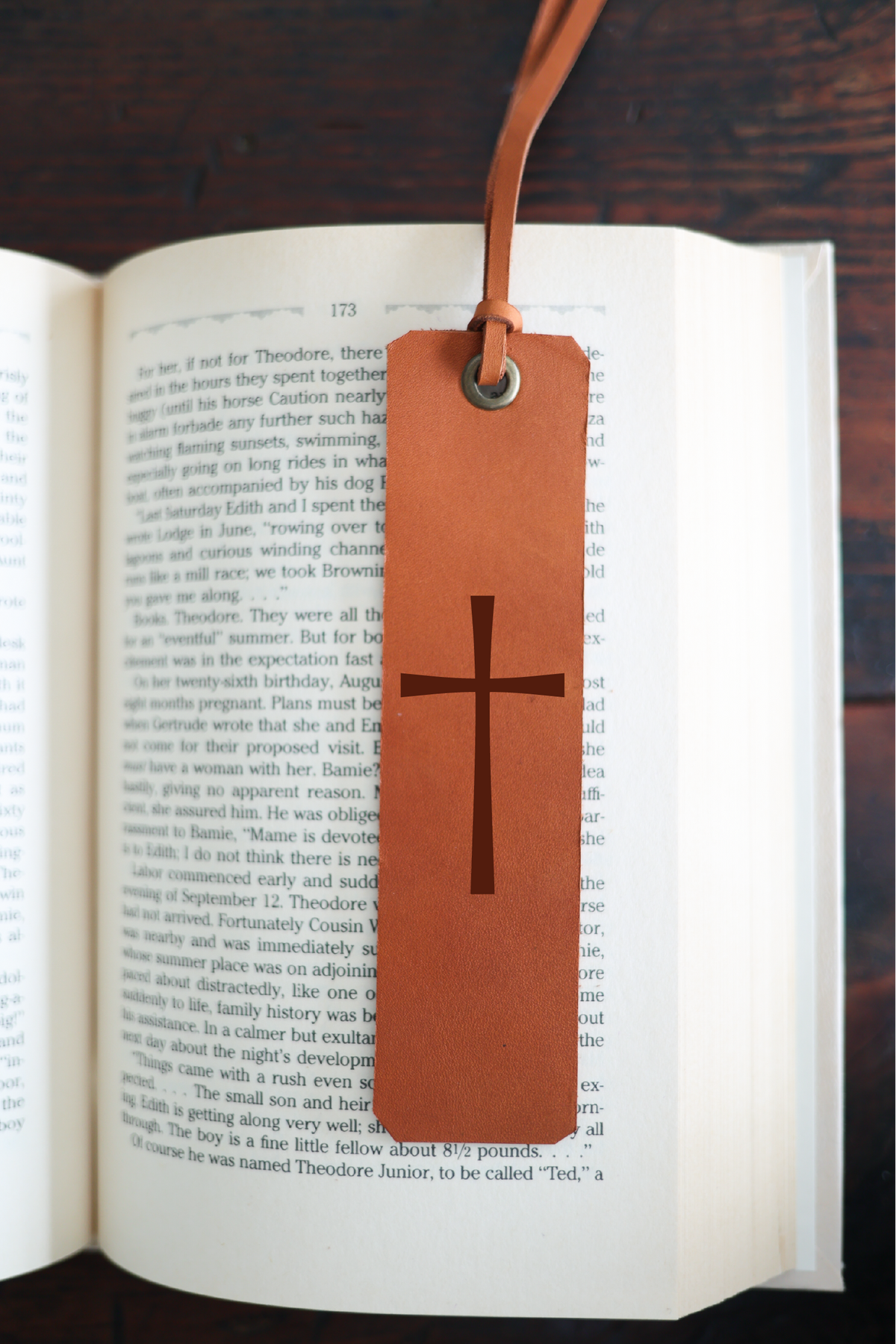 Cross Leather Bookmark