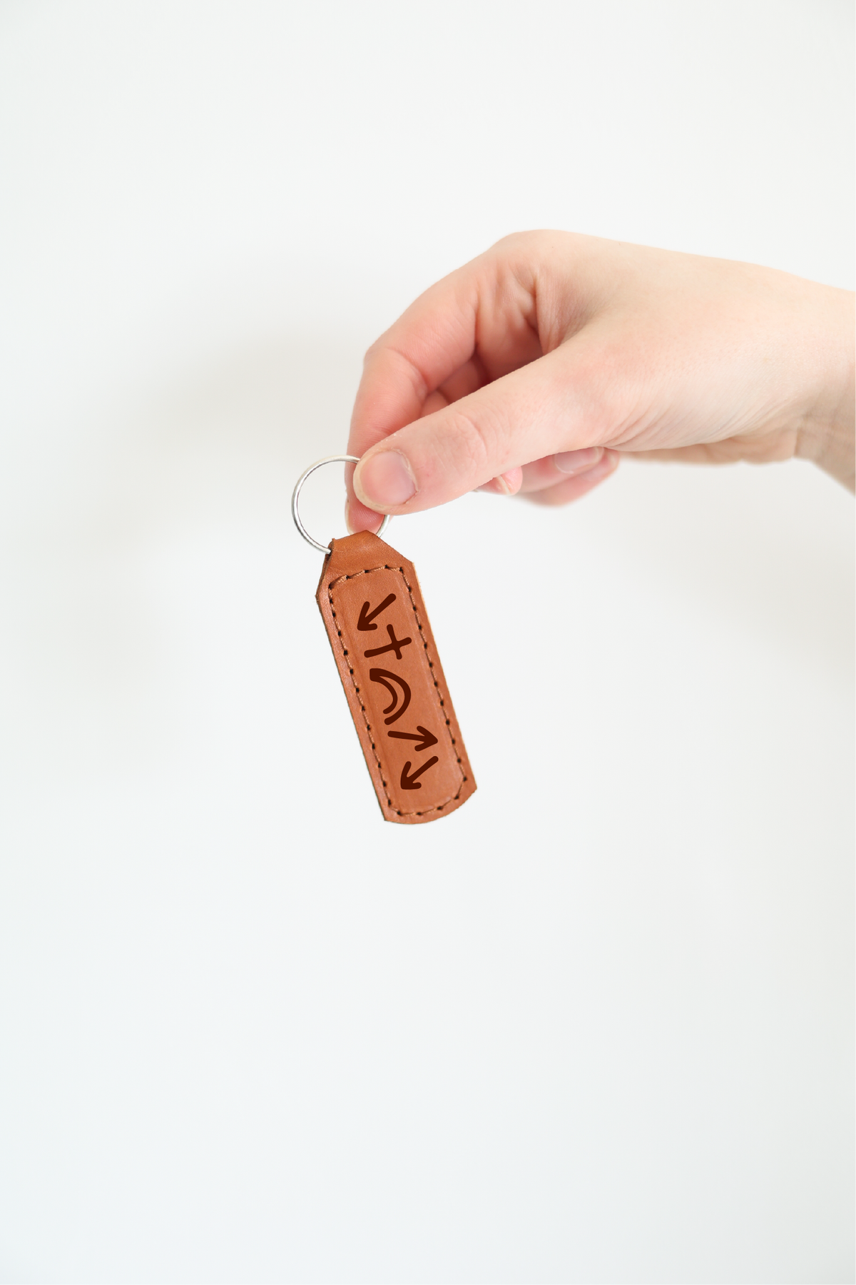 Gospel Symbols Keychain Engraved Leather