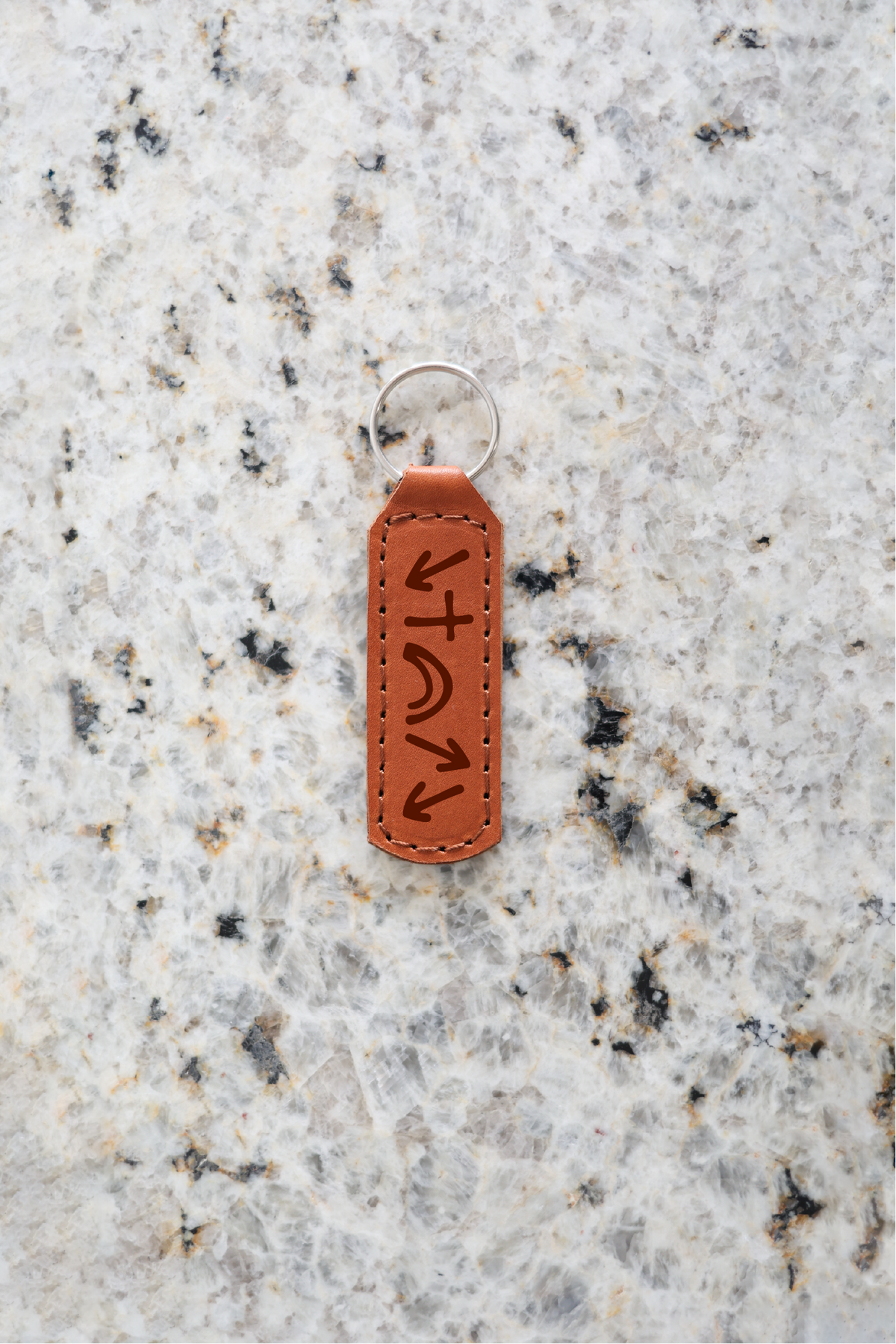 Gospel Symbols Keychain Engraved Leather