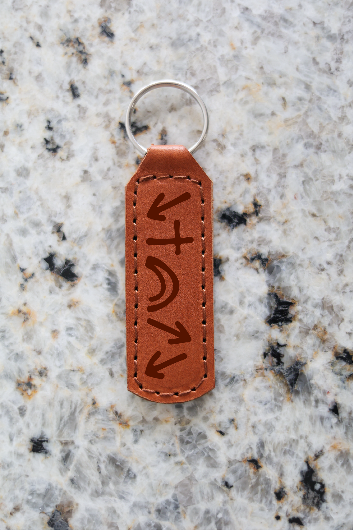Gospel Symbols Keychain Engraved Leather