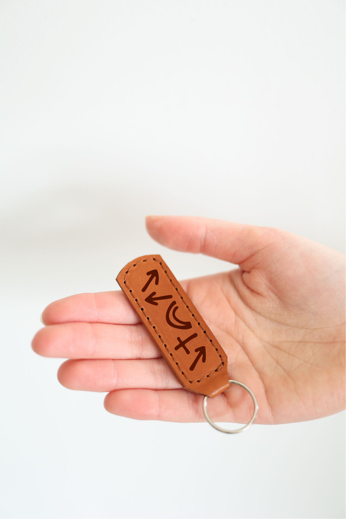 Gospel Symbols Keychain Engraved Leather